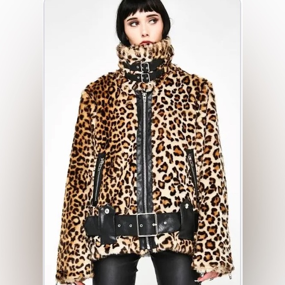 BLANK NYC leopard print jacket w/ leather belt sz S - Picture 1 of 4